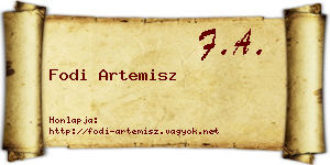 Fodi Artemisz névjegykártya